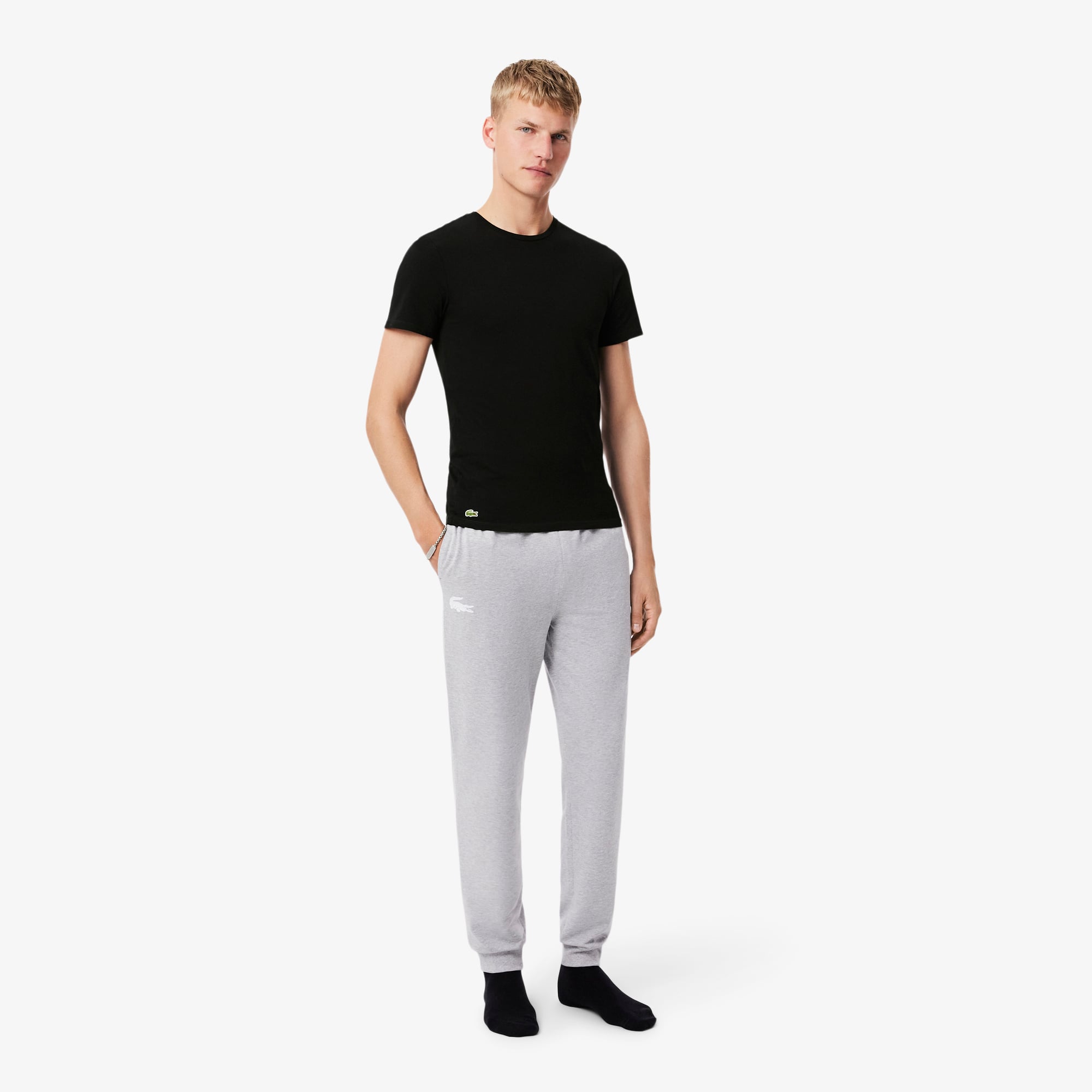 Bộ 3 Áo Thun Mặc Nhà Lacoste Nam Ôm Dáng