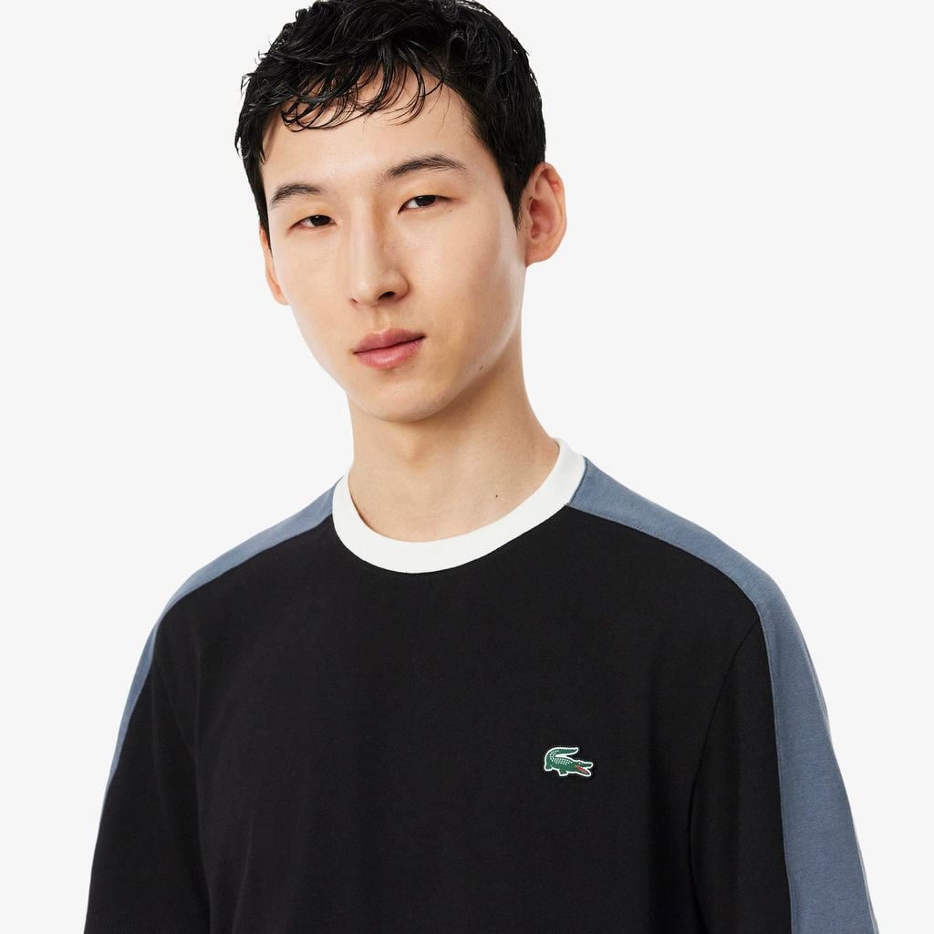 Áo Thun Lacoste Nam Chất Liệu Thun Dệt Kim Phối Màu