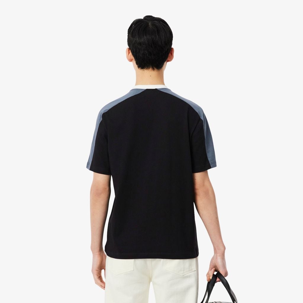 Áo Thun Lacoste Nam Chất Liệu Thun Dệt Kim Phối Màu