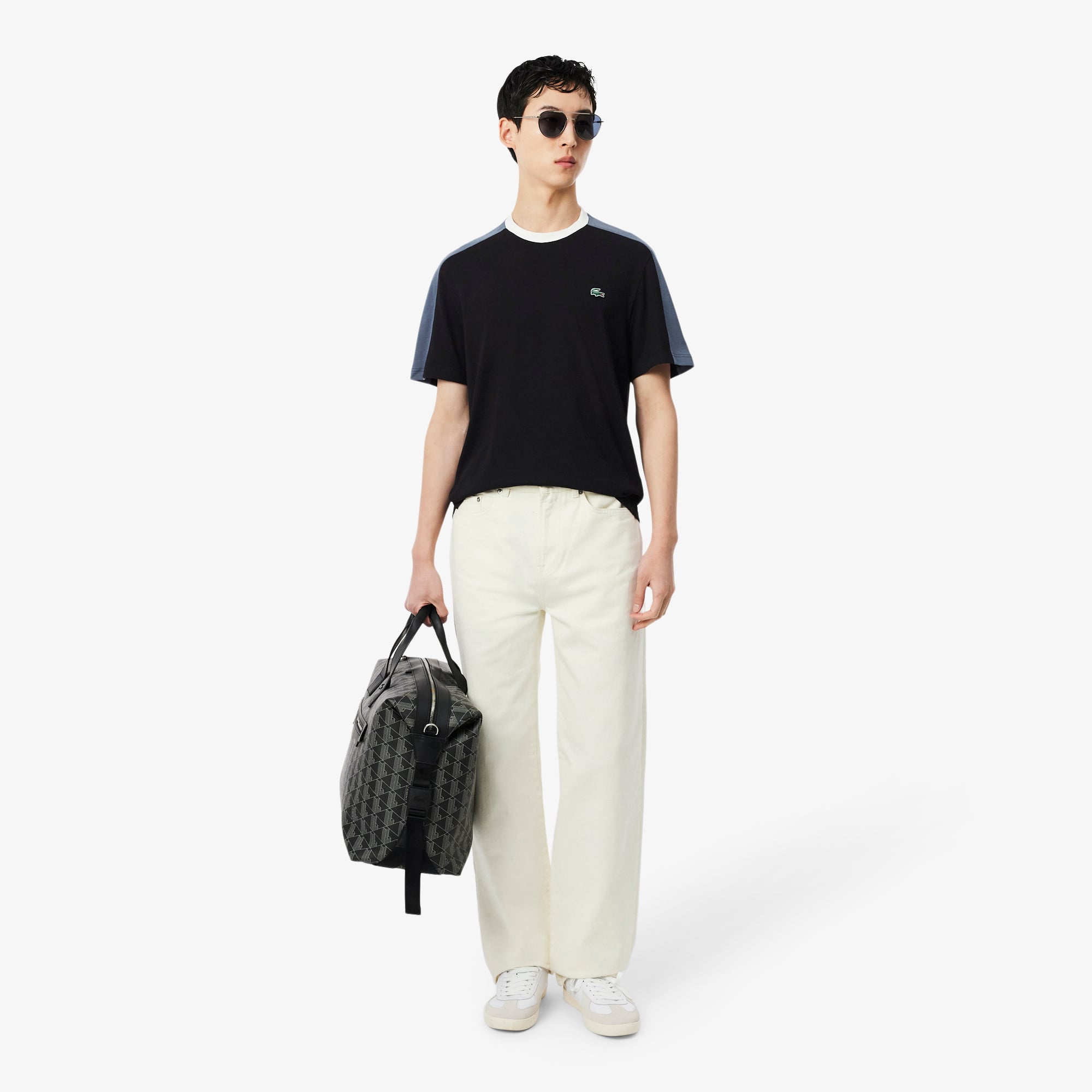 Áo Thun Lacoste Nam Chất Liệu Thun Dệt Kim Phối Màu