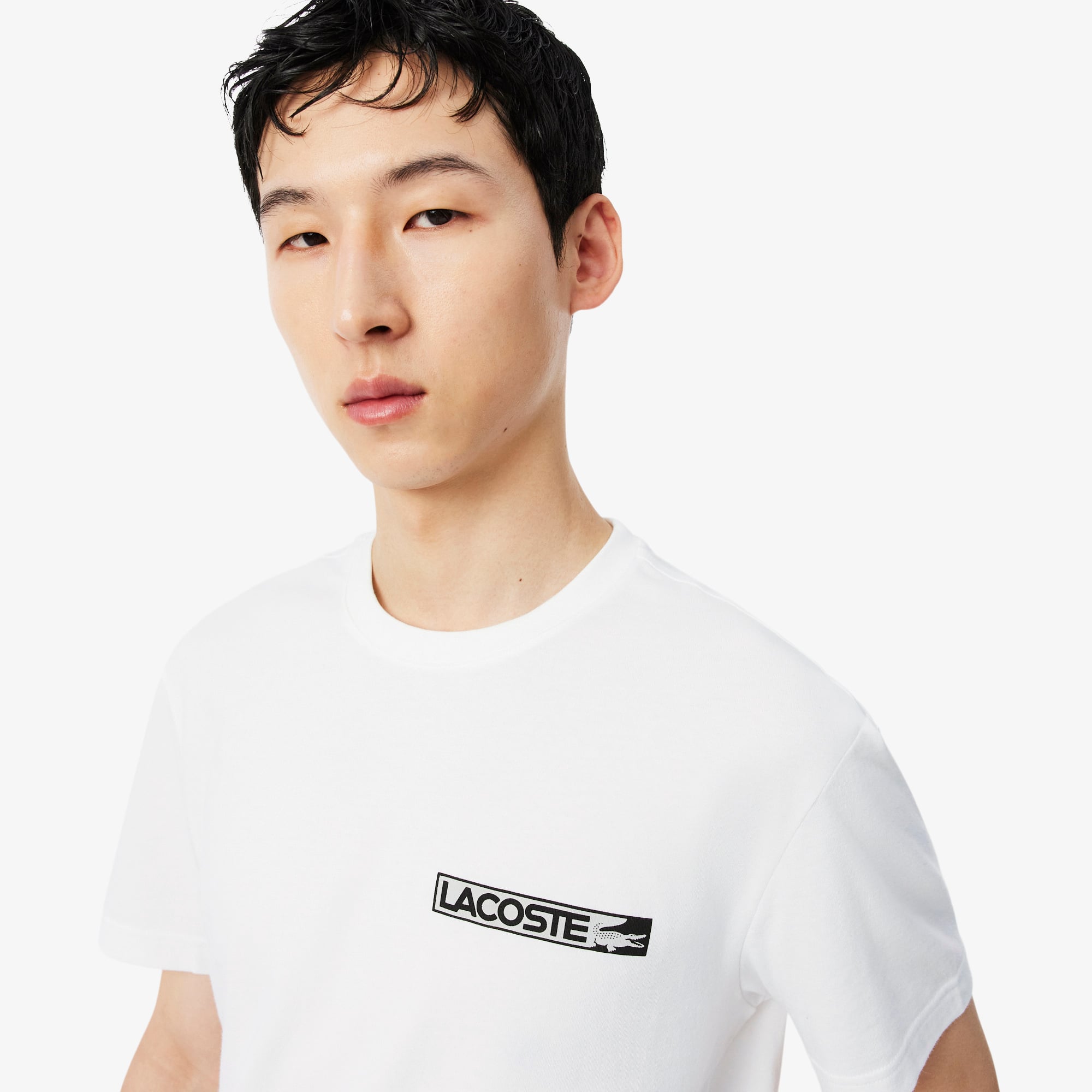 Áo Thun Lacoste Nam Chất Liệu Thun Dệt Kim In Hình