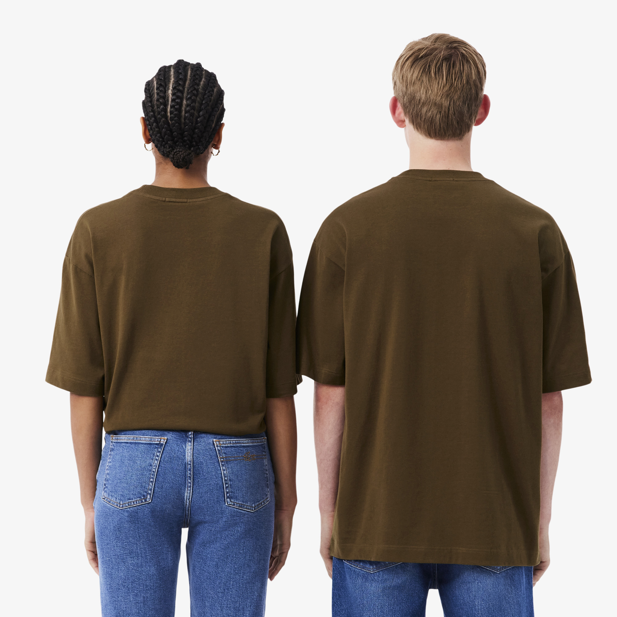 Áo Thun Lacoste Unisex Dáng Rộng Chất Liệu Cotton Thun Dệt Kim