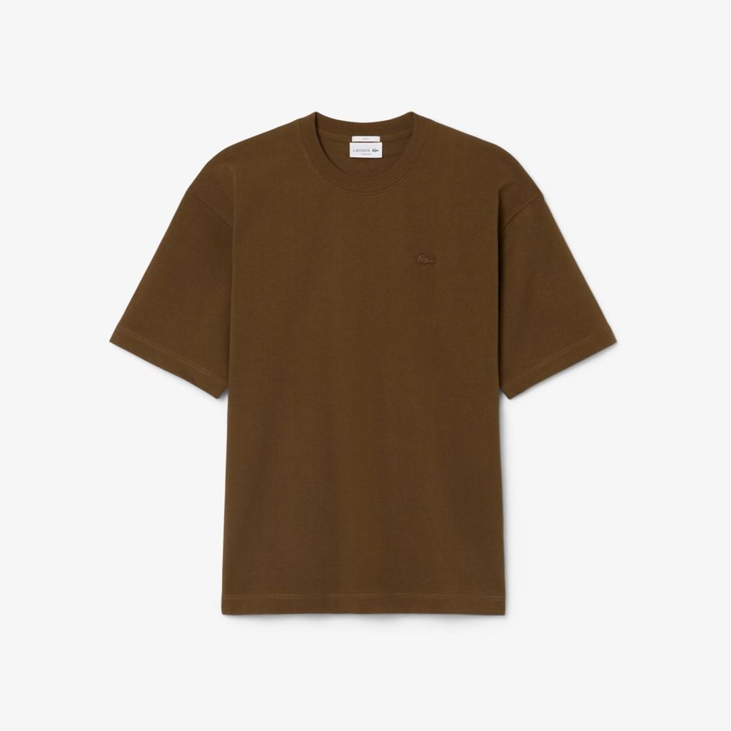 Áo Thun Lacoste Unisex Dáng Rộng Chất Liệu Cotton Thun Dệt Kim