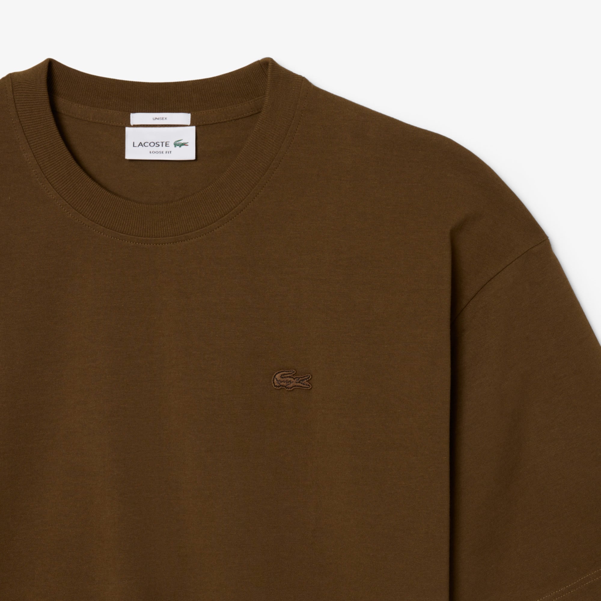 Áo Thun Lacoste Unisex Dáng Rộng Chất Liệu Cotton Thun Dệt Kim