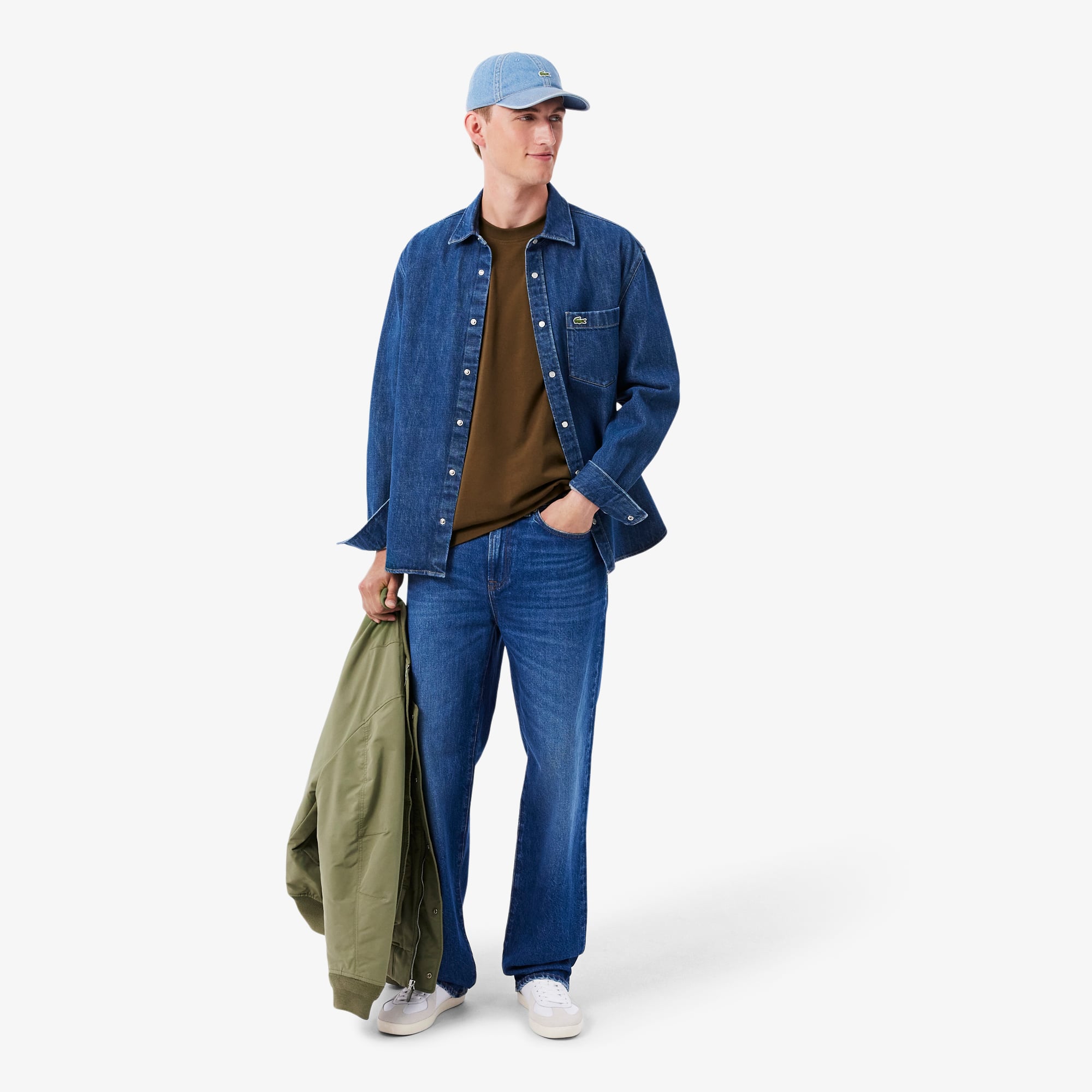 Áo Thun Lacoste Unisex Dáng Rộng Chất Liệu Cotton Thun Dệt Kim