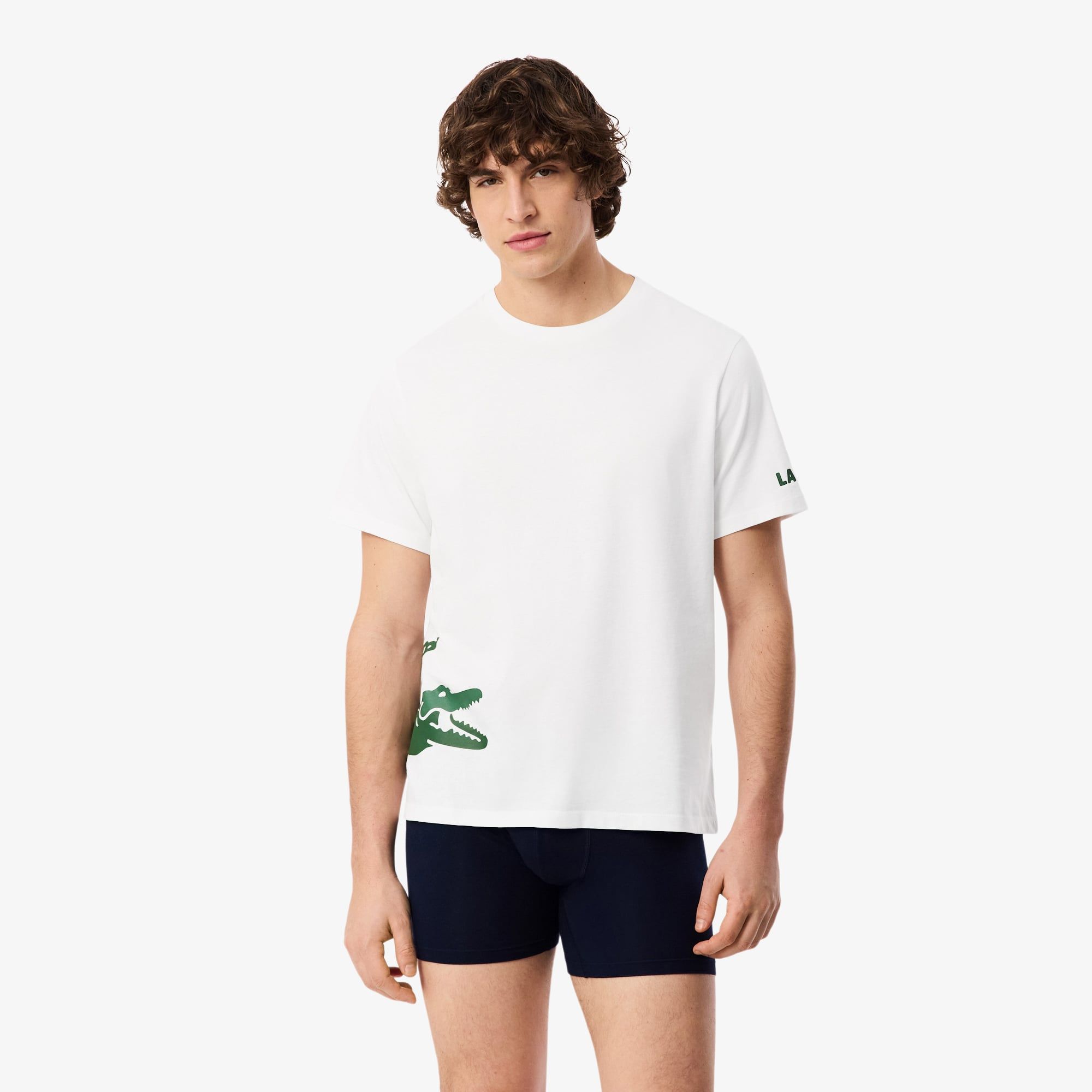Áo Thun Mặc Nhà Lacoste Nam Chất Liệu Cotton Họa Tiết In