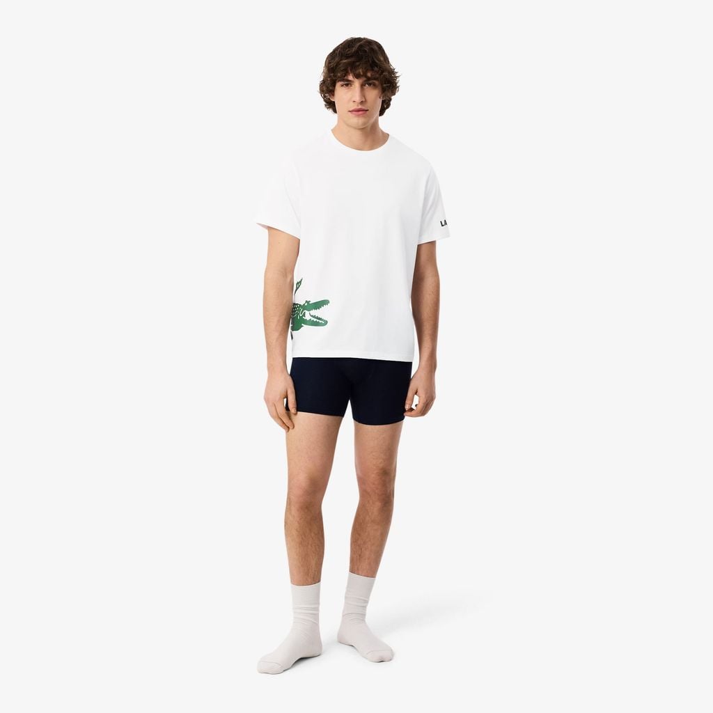 Áo Thun Mặc Nhà Lacoste Nam Chất Liệu Cotton Họa Tiết In
