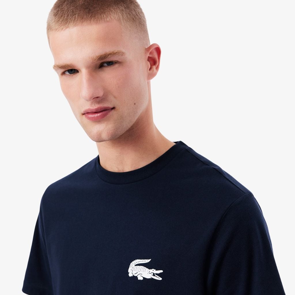 Áo Thun Mặc Nhà Lacoste Nam Chất Liệu Cotton Hình In Cá Sấu