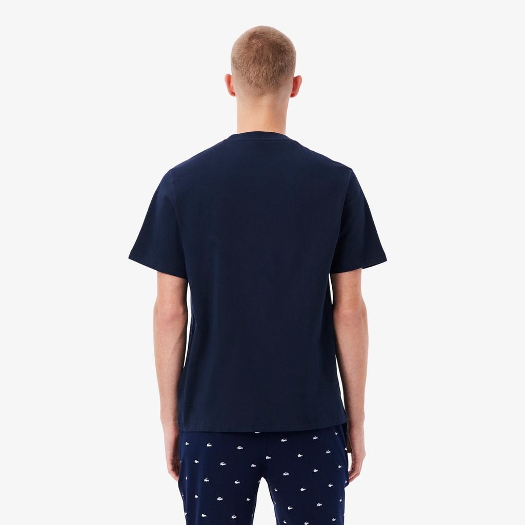 Áo Thun Mặc Nhà Lacoste Nam Chất Liệu Cotton Hình In Cá Sấu