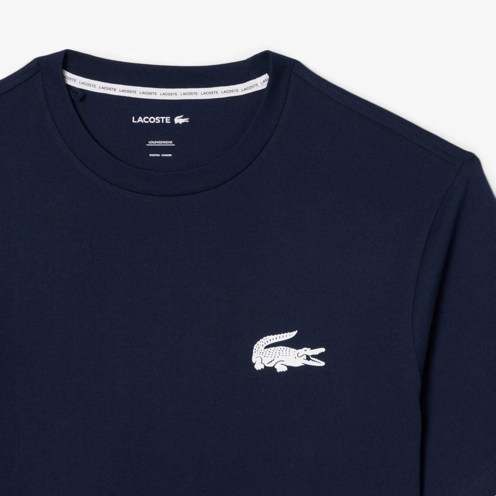 Áo Thun Mặc Nhà Lacoste Nam Chất Liệu Cotton Hình In Cá Sấu
