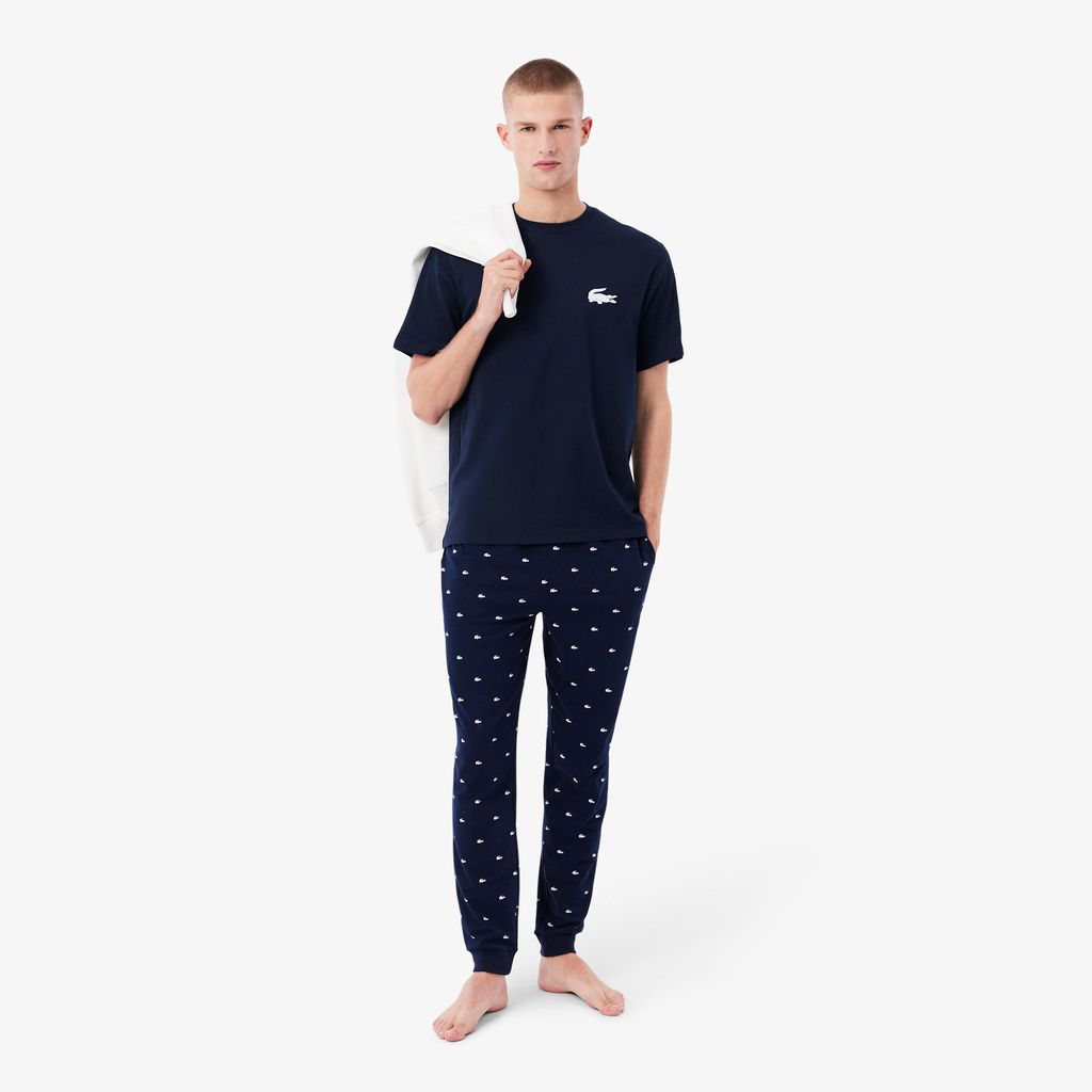Áo Thun Mặc Nhà Lacoste Nam Chất Liệu Cotton Hình In Cá Sấu