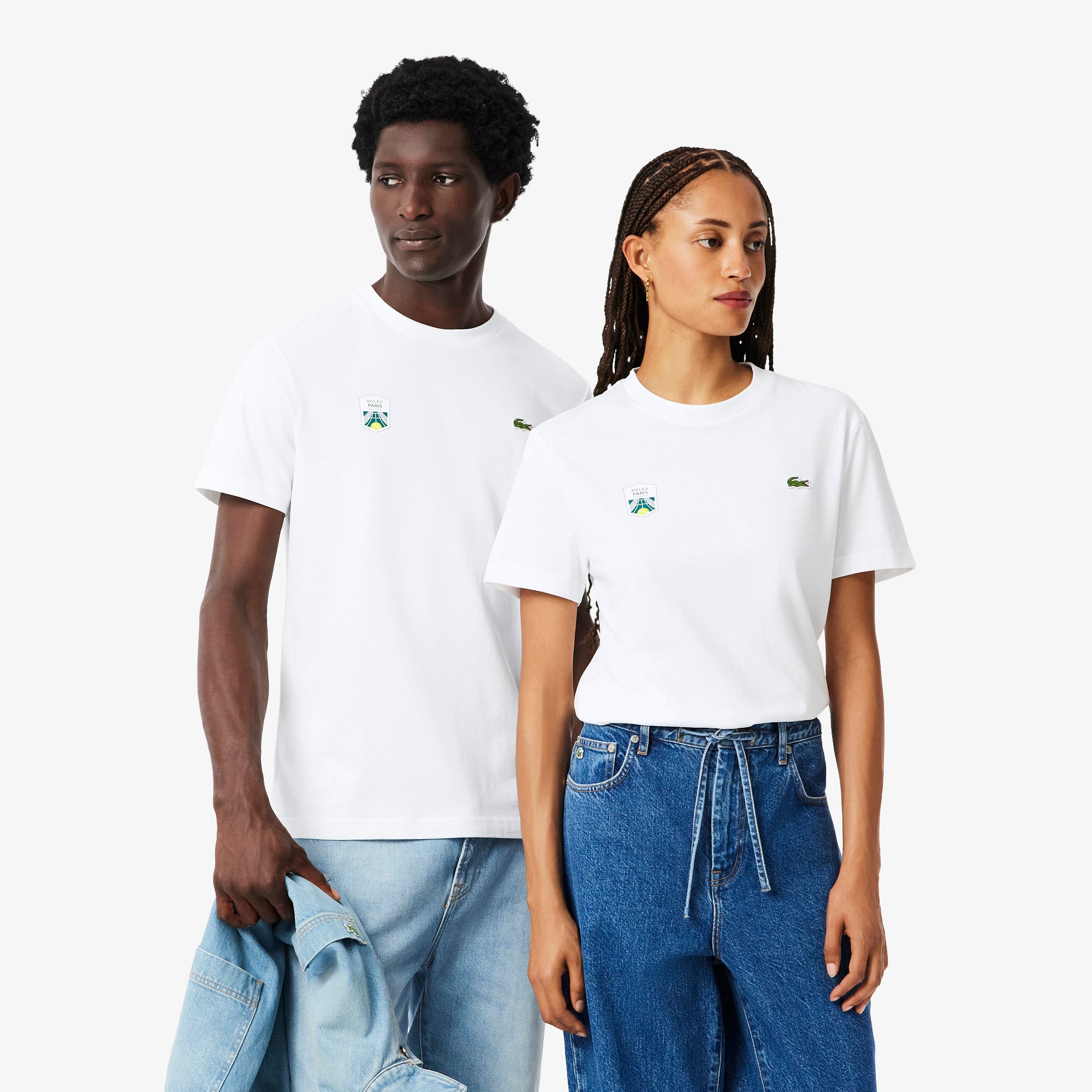 Áo Thun Lacoste Unisex Dáng Suông Phiên Bản Rolex Paris Masters