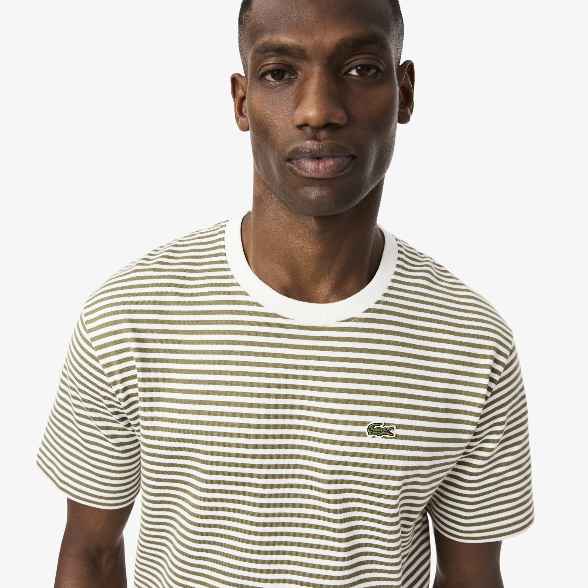 Áo Thun Lacoste Nam Sọc Chất Liệu Cotton Dày