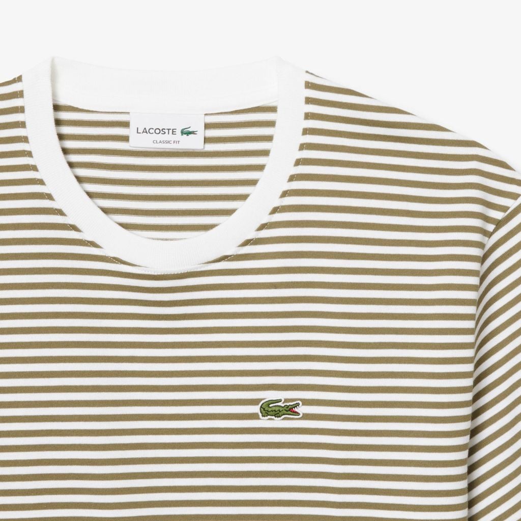 Áo Thun Lacoste Nam Sọc Chất Liệu Cotton Dày