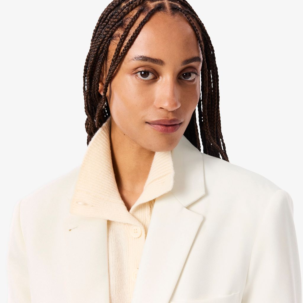 Áo Blazer Lacoste Nữ Chất Liệu Vải Twill