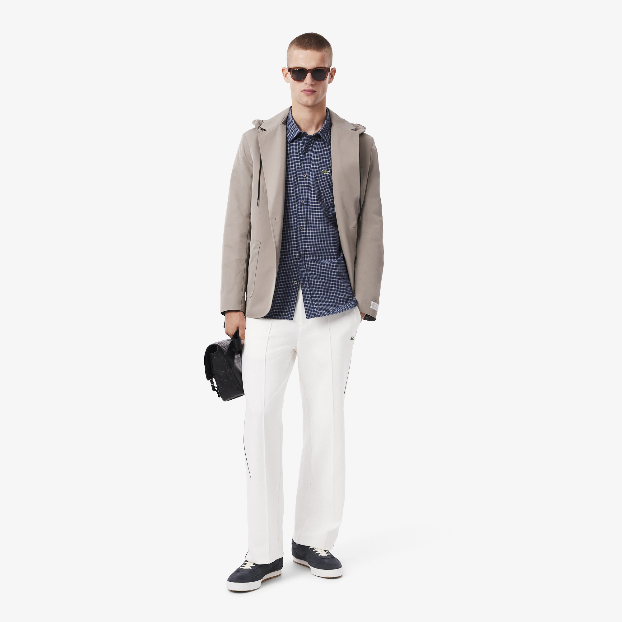 Áo Khoác Lacoste Nam Blazer Twill Có Mũ Trùm Đầu