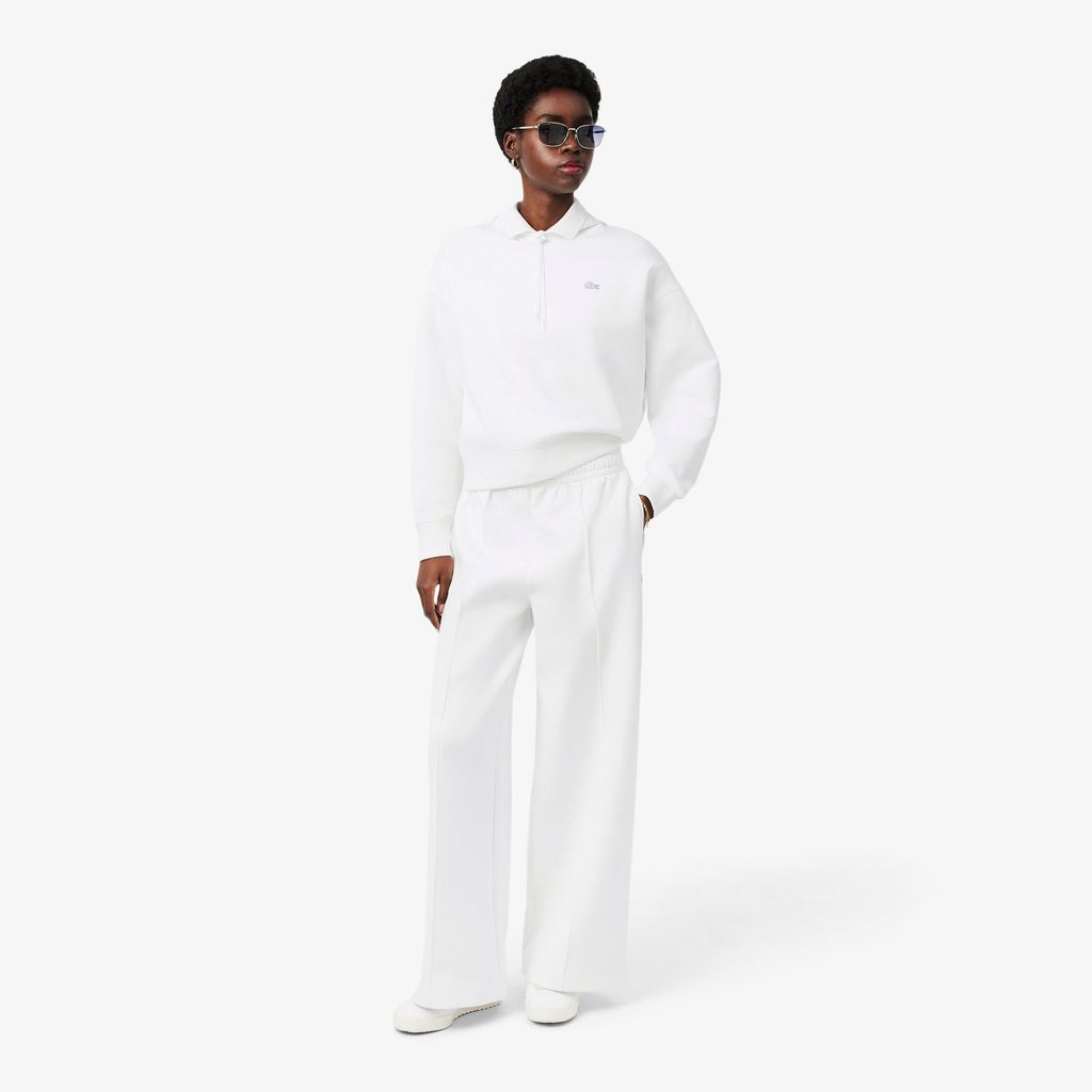 Quần Nỉ Lacoste Nữ Ống Rộng Chất Liệu Jersey