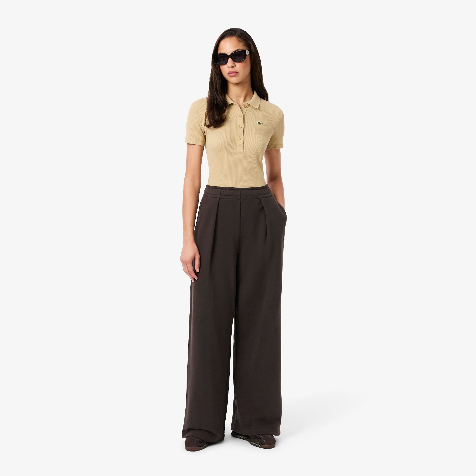 Quần Nỉ Lacoste Nữ Dáng Rộng Vừa Vặn