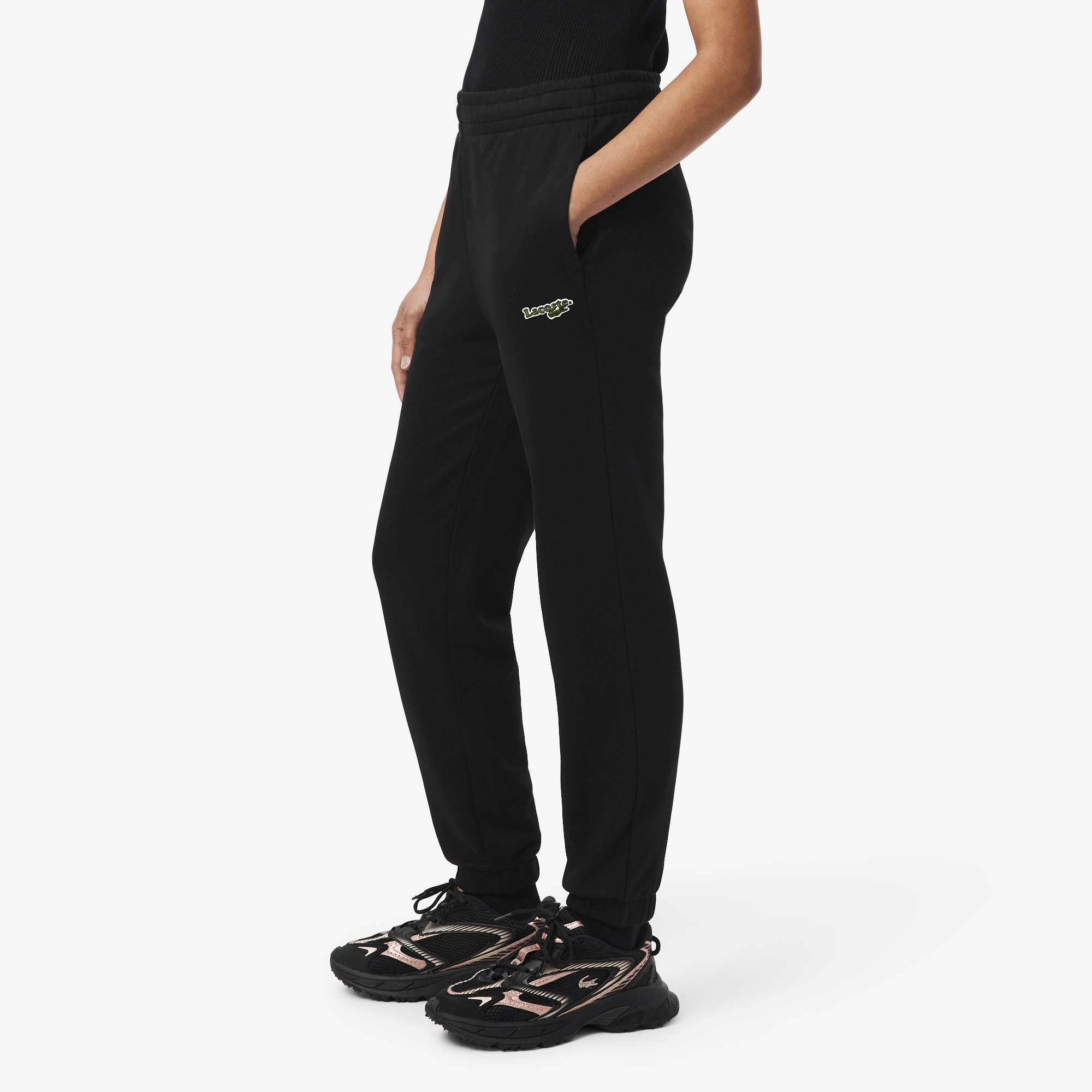 Quần Nỉ Lacoste Nữ Ống Đứng Có Logo