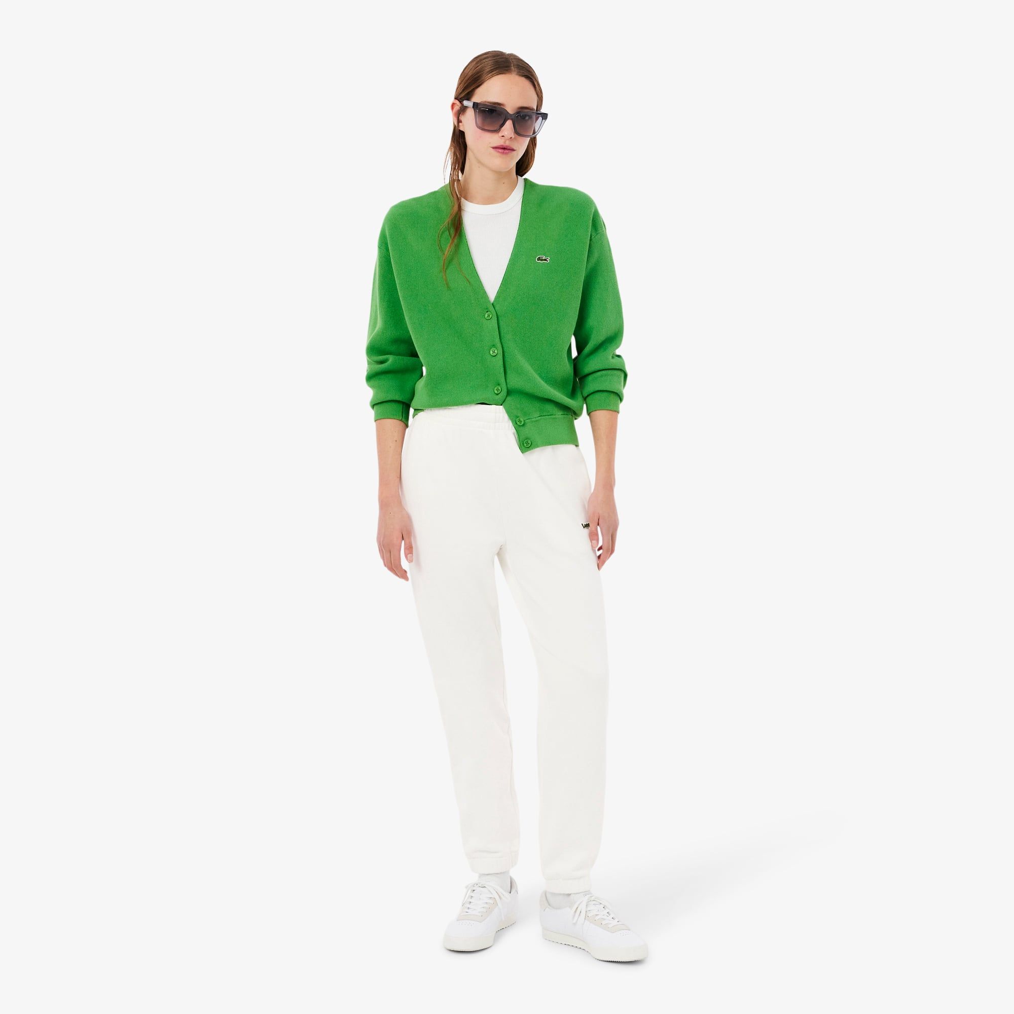 Quần Nỉ Lacoste Nữ Ống Đứng Có Logo
