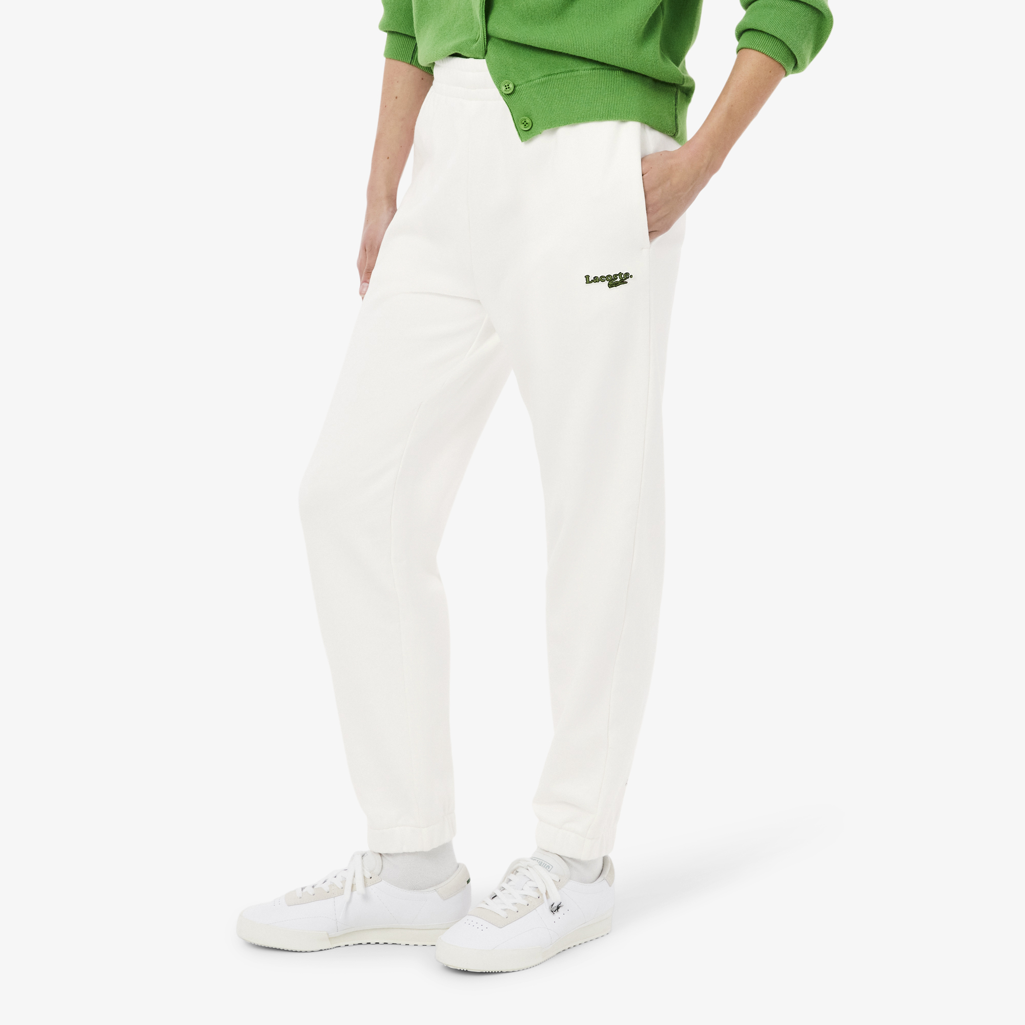 Quần Nỉ Lacoste Nữ Ống Đứng Có Logo