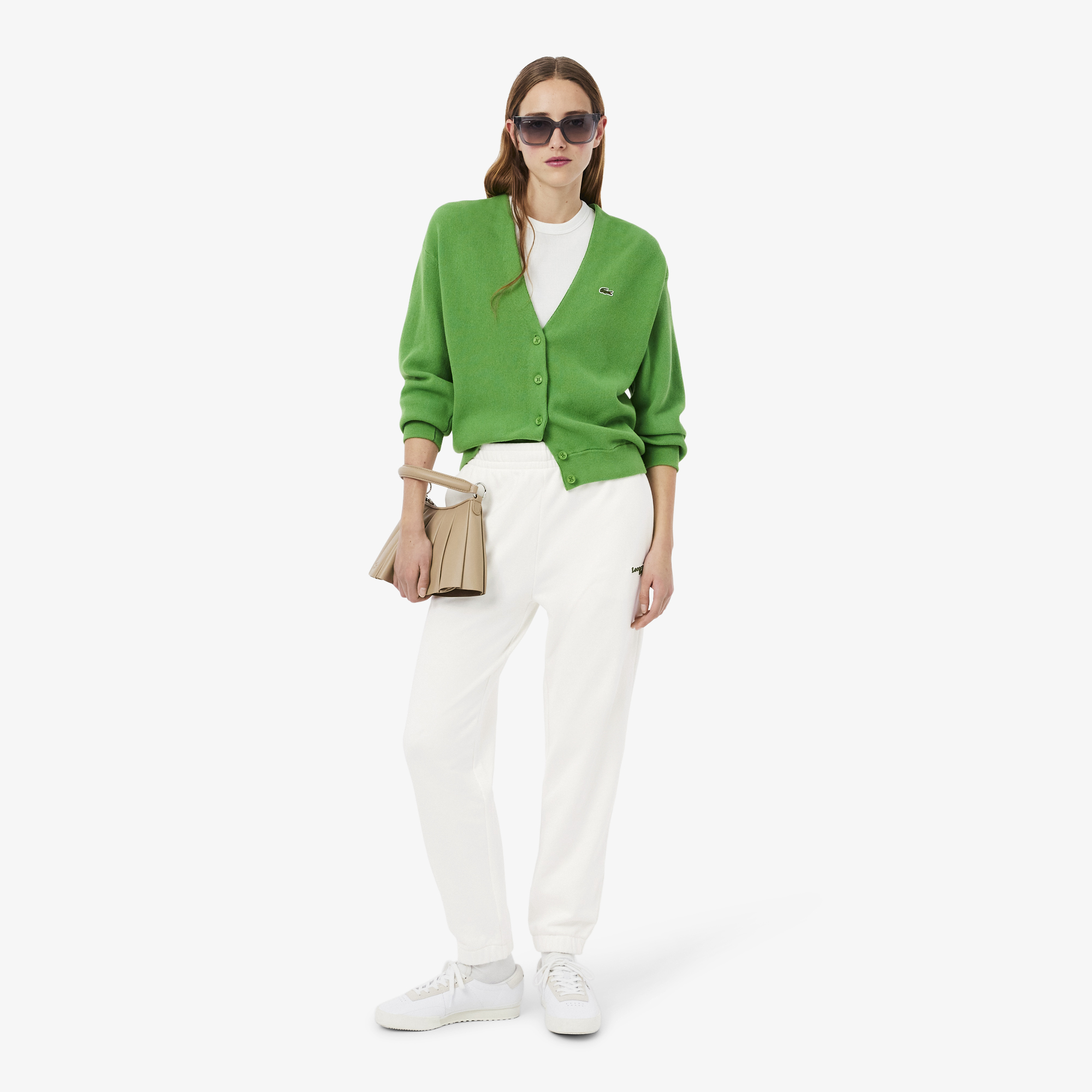 Quần Nỉ Lacoste Nữ Ống Đứng Có Logo