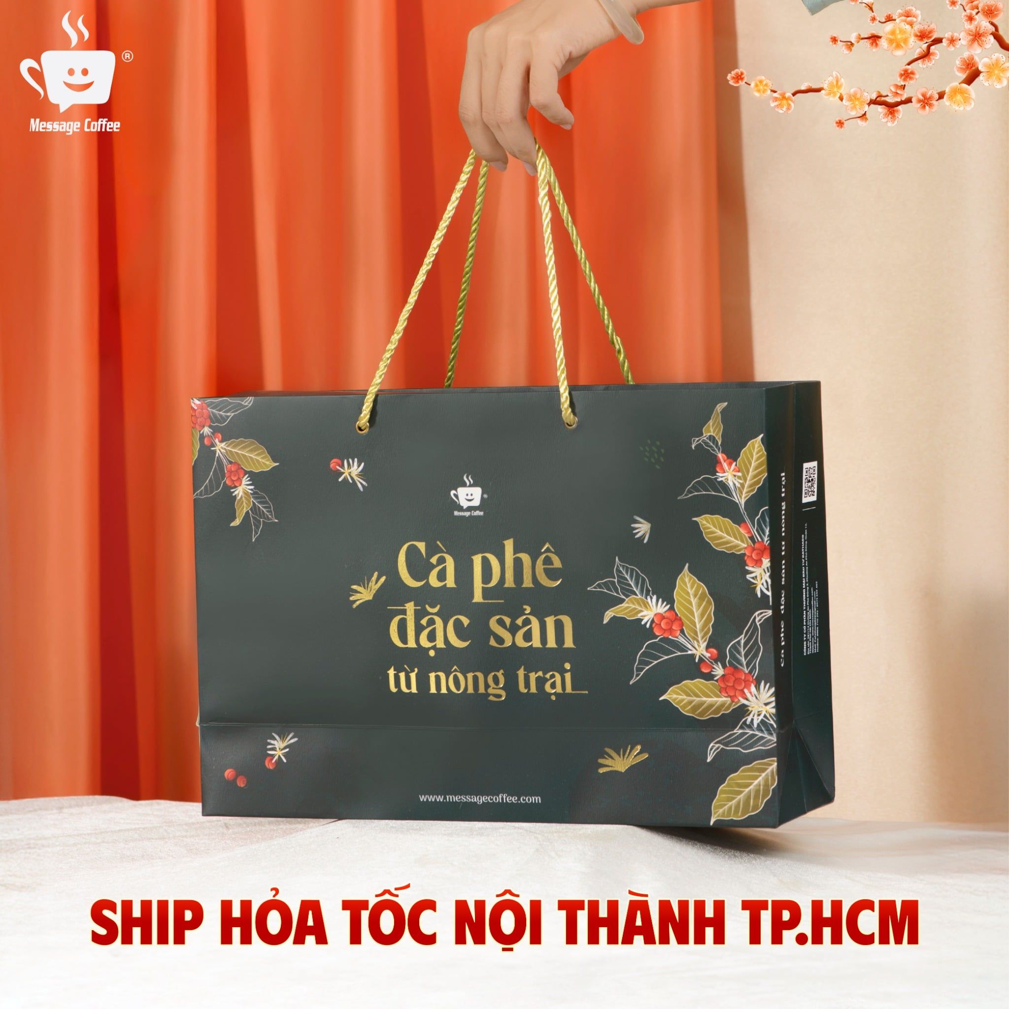 Set Quà Tặng Cà Phê Đặc Sản - Hộp Quà Doanh Nghiệp Cao Cấp, Combo Quà Tặng Cafe Nguyên Chất, cafe Hòa Tan Kèm Phin, thìa Từ Message Coffee 