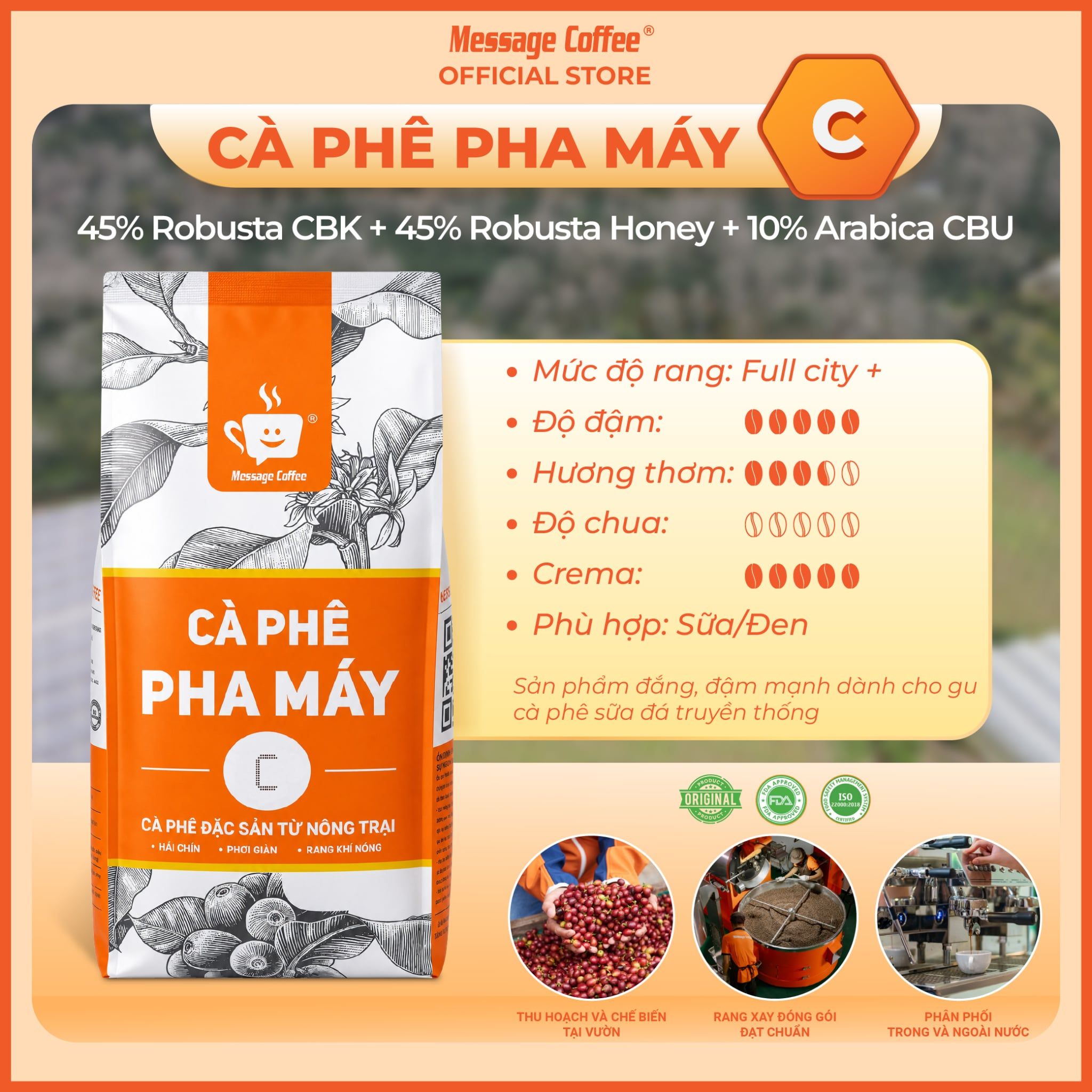  Cà phê pha máy C 10KG từ Message Coffee 