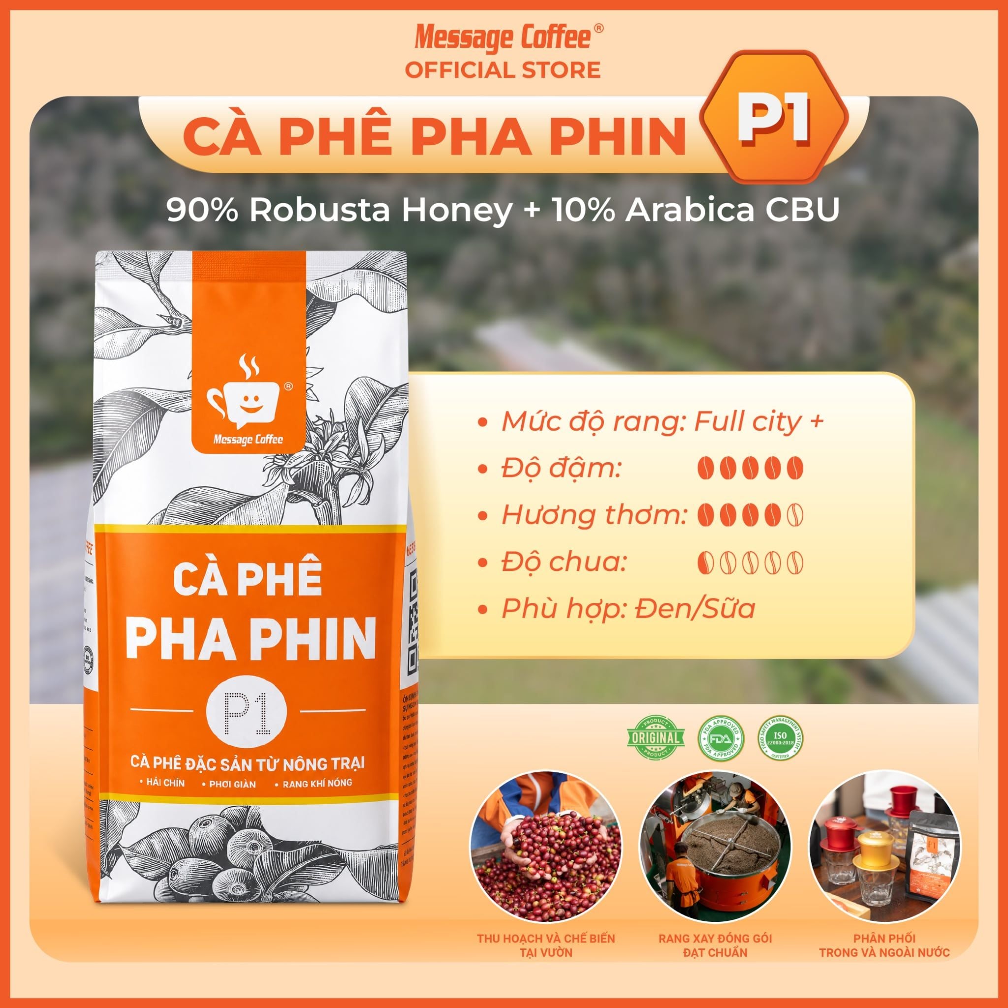  Cà phê pha phin P1 10Kg từ Message Coffee 