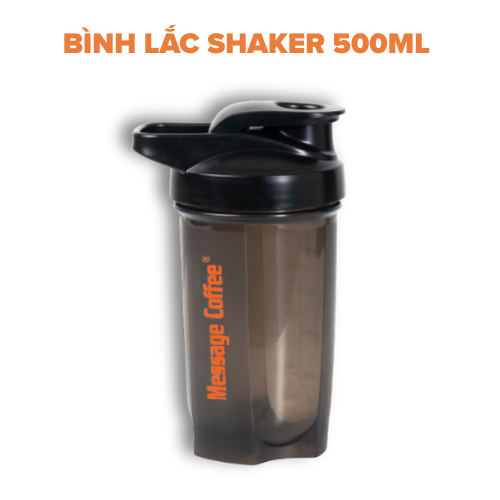  [QUÀ TẶNG KHÔNG BÁN] Bình Lắc Shaker Message Coffee, Bình Nhựa Cao Cấp Có Lò Xo Đánh Tan Dung Tích 500ml 