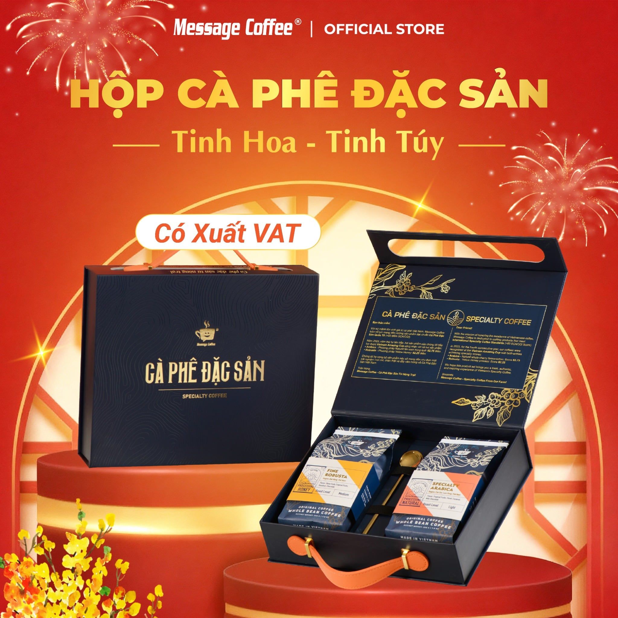  Hộp Quà Tết Cà phê Đặc sản VietNam Amazing Cup, Combo Cafe Specialty, Set Quà tặng Sang trọng Cao Cấp từ Message Coffee 