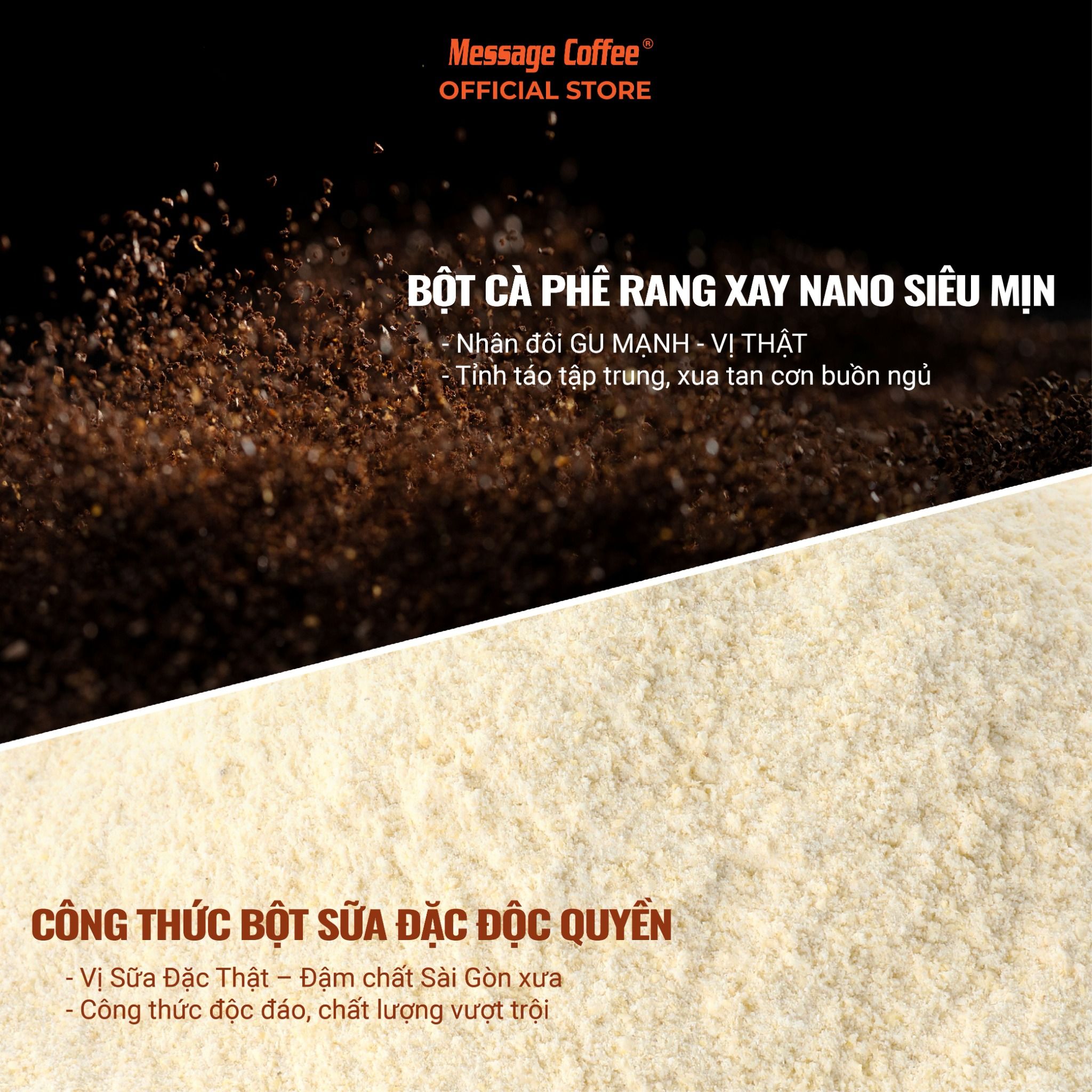  Cà Phê Sữa Đặc Hòa Tan chuẩn gu Việt, đậm đà sánh mịn từ Message Coffee, Cafe Hòa tan 4in1 – Hộp 10 Gói x 18gr 