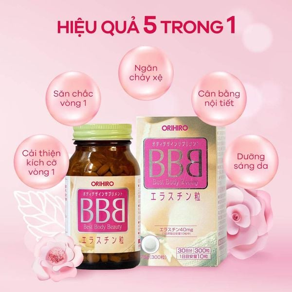 Viên uống ORIHIRO BBB Best Beauty Body tăng kích thước và săn chắc ngực, 300 viên/hộp