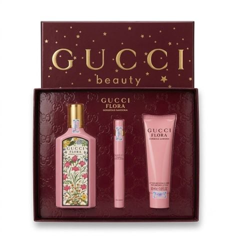 Bộ Quà Tặng Nước Hoa Nữ Gucci Flora Gorgeous Gardenia EDP 3PCS (100ml + 10ml + Lotion 50ml)