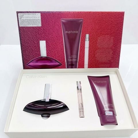 Giftset Nước Hoa Nữ Calvin Klein Euphoria EDP (100ml + 10ml + 200ml)
