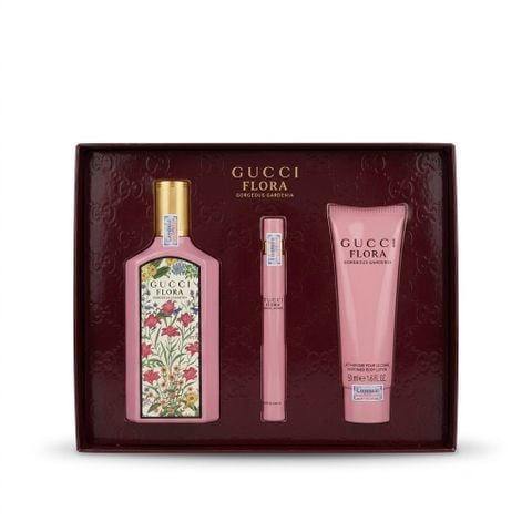 Bộ Quà Tặng Nước Hoa Nữ Gucci Flora Gorgeous Gardenia EDP 3PCS (100ml + 10ml + Lotion 50ml)