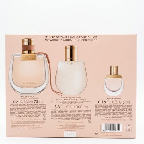 Bộ Quà Tặng Nước Hoa Nữ Chloé Nomade EDP Giftset (75ml + 5ml + Lotion 100ml)
