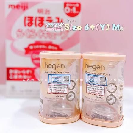 Bộ 2 Núm ti Hegen size Y-cut dùng thức ăn sệt