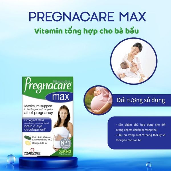 Viên bổ sung vitamin và khoáng chất cho phụ nữ mang thai Pregnacare Max Vitabiotics (84 viên)