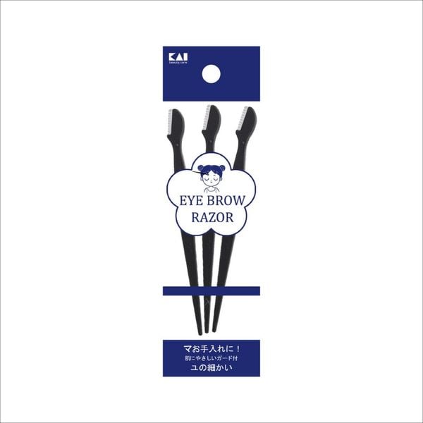 Dao Cạo Lông Mày Cán Dài Kai Groom ( Set 3 cây )