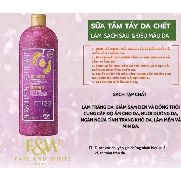 Sữa tắm tẩy da chết nhẹ nhàng của FW Pháp - Exfoliating exfoliant