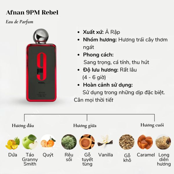 Nước Hoa Nữ AFNAN 9AM/ 9PM EDP Lưu Hương 6-8H 100ML