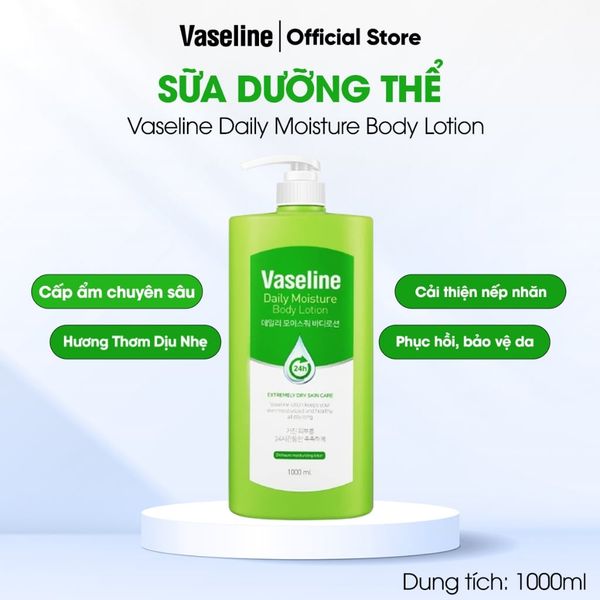 Sữa Dưỡng Thể Dưỡng Ẩm Cao C2Y Vaseline Daily Moisture/Double Moisture/Smoothing Body Lotion 1000ml