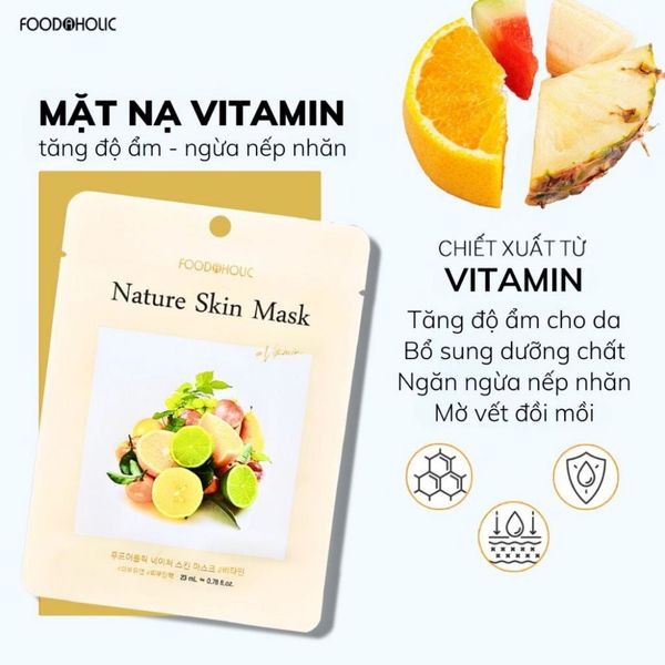 [Lẻ 1 Miếng] Mặt Nạ Giấy Dưỡng Da Foodaholic Natural Skin Mask 23ml - Thiên Nhiên, Lành Tính