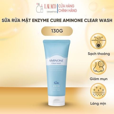 Sữa rửa mặt đất sét CURE Aminone Clear Wash 130g – sạch sâu, sáng da, dưỡng ẩm, dịu nhẹ