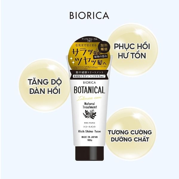 Kem Ủ Tóc Giúp Tóc Chắc Khỏe Biorica Nhật Bản chiết xuất đất sét,thảo mộc, mật ong tuýp180g