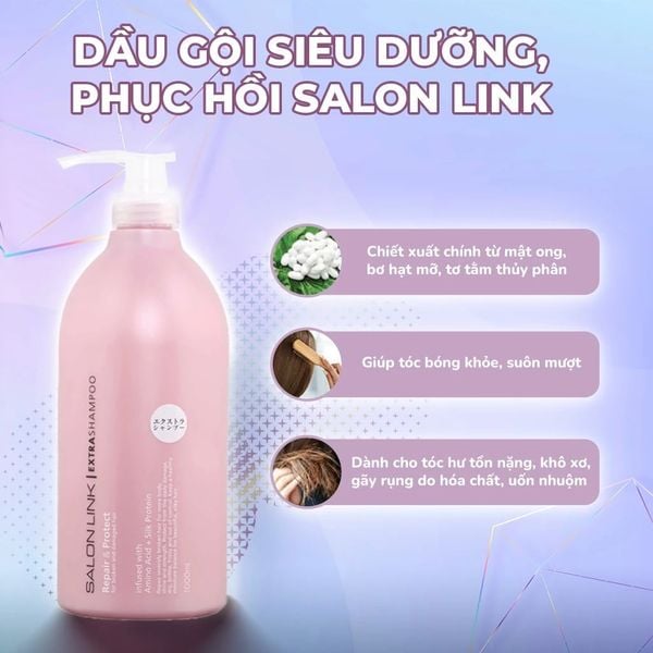 Bộ Dầu Gội Xả Siêu Dưỡng & Phục Hồi Tóc Salon Link Repair & Protect Extra (1000ml/Chai)