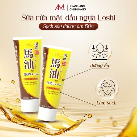 Sữa Rửa Mặt Dầu Ngựa Loshi 130g – Làm Sạch Sâu, Dưỡng Ẩm, Mịn Da (Roland)
