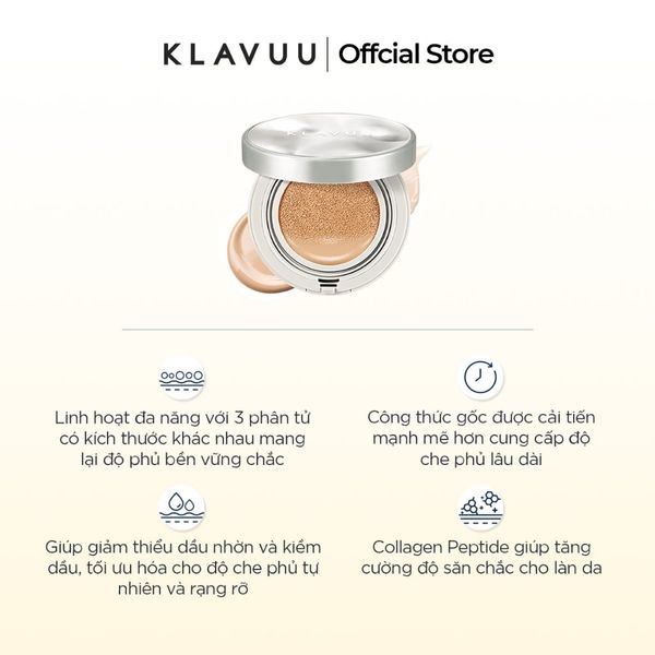 [Klavuu] Phấn Nước Klavuu Urban Pearlsation High Coverage Cushion 12g – Che Phủ Cao, Lâu Trôi, Kiềm Dầu