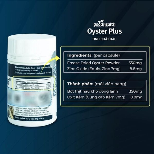 Viên Uống Hàu Biển Goodhealth Oyster Plus (60 viên) Bổ Sung Kẽm, Tăng Đề Kháng và Sinh Lực Phái Nam